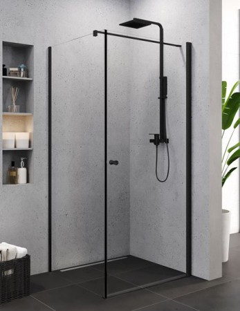 Superia Black 80 szögletes nyílóajtós zuhanykabin 