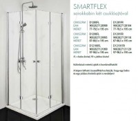 Smartflex 80x80 szögletes, két csuklóajtós zuhanykabin
