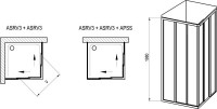 ASRV3-90 pearl szögletes zuhanykabin